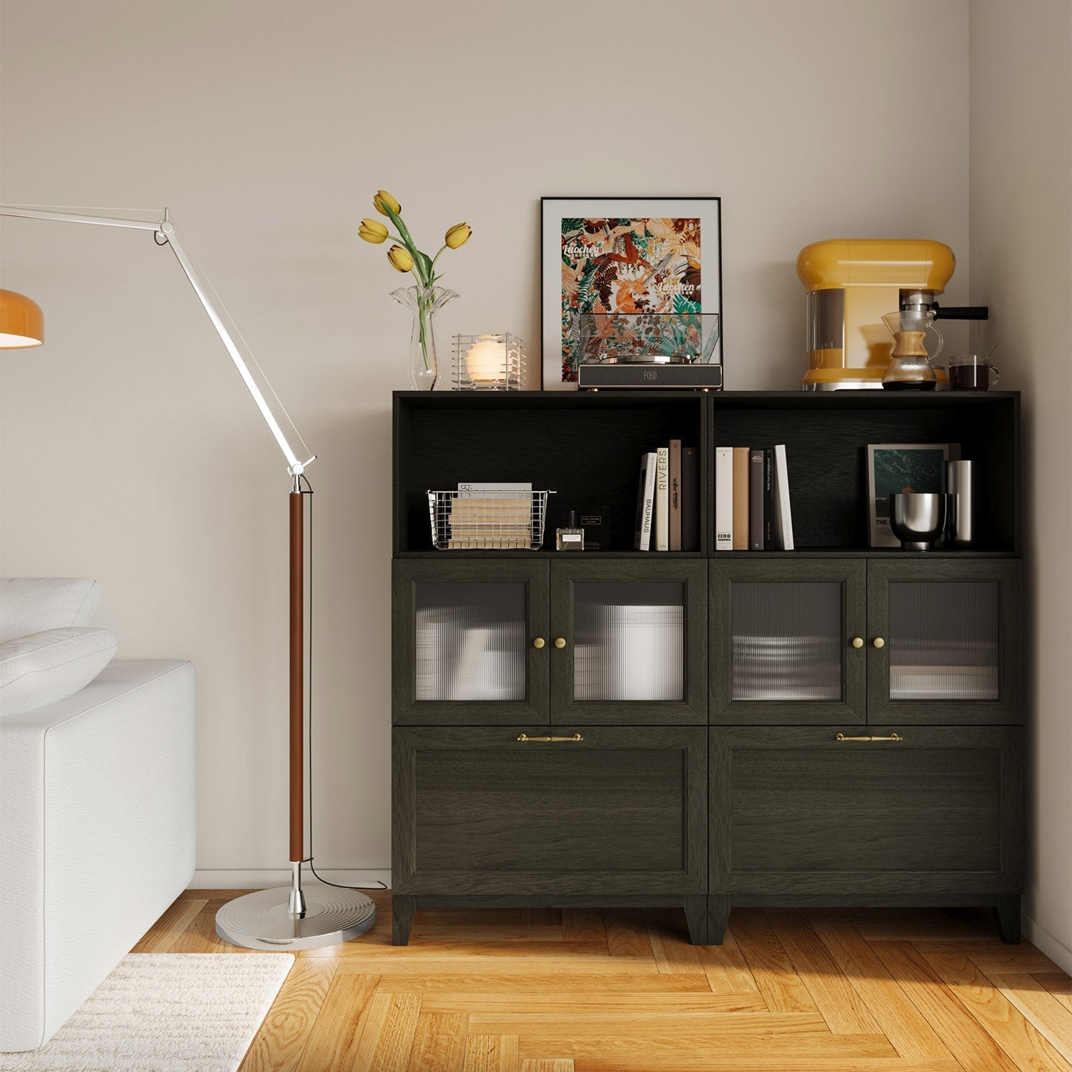 10 Compact Living Room Storage Solutions with Modular Cabinets