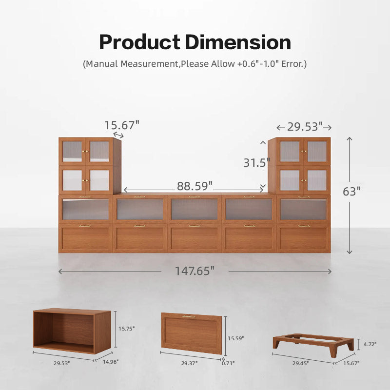 14 - Cube U - Shaped TV & Media Console | 147.65"L x 15.66"W x 63"H - Cozy Nest