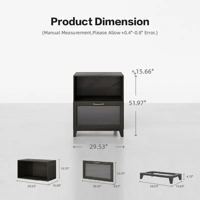 Classic 2 - Cube Nightstand With Legs | 29.53"L x 15.66"W x 36.22"H - Cozy Nest