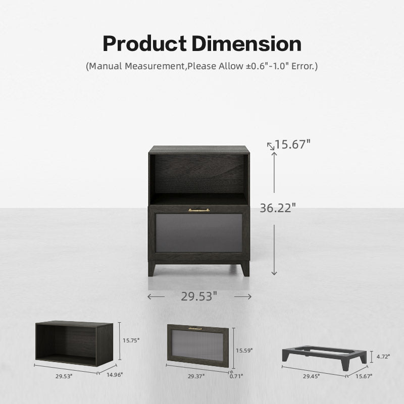 Classic 2 - Cube Nightstand With Legs | 29.53"L x 15.66"W x 36.22"H - Cozy Nest