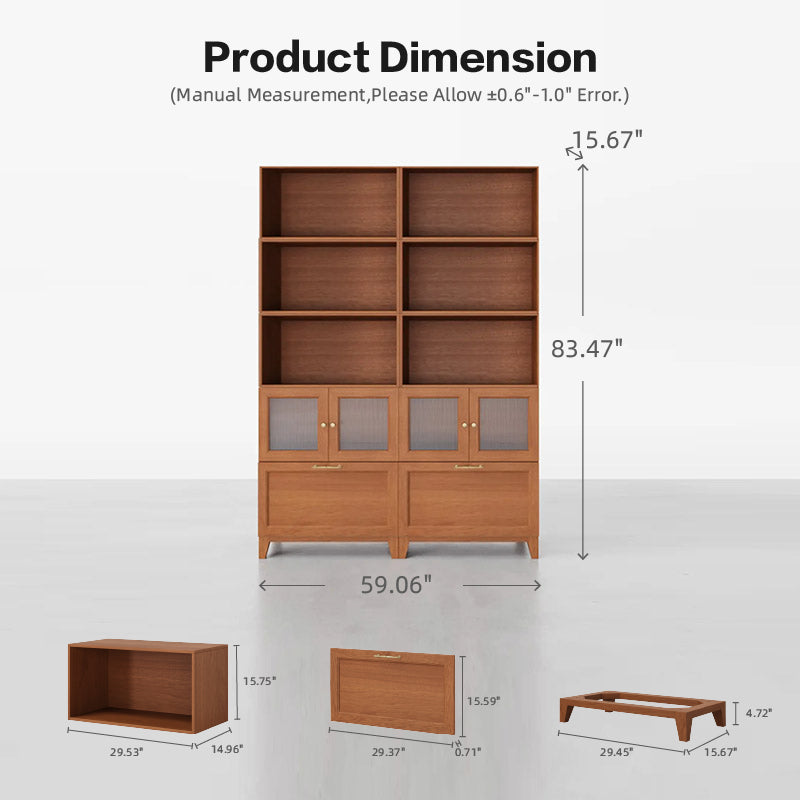 10 - Cube Double - Column Bookshelf With Legs | 59.06 "L x 15.66"W x 83.47"H - Cozy Nest