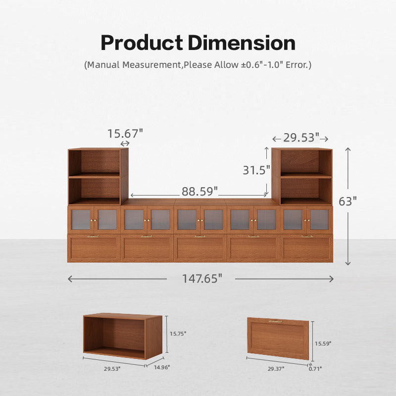 14 - Cube U - Shaped TV & Media Console | 147.65"L x 15.66"W x 67.72"H - Cozy Nest