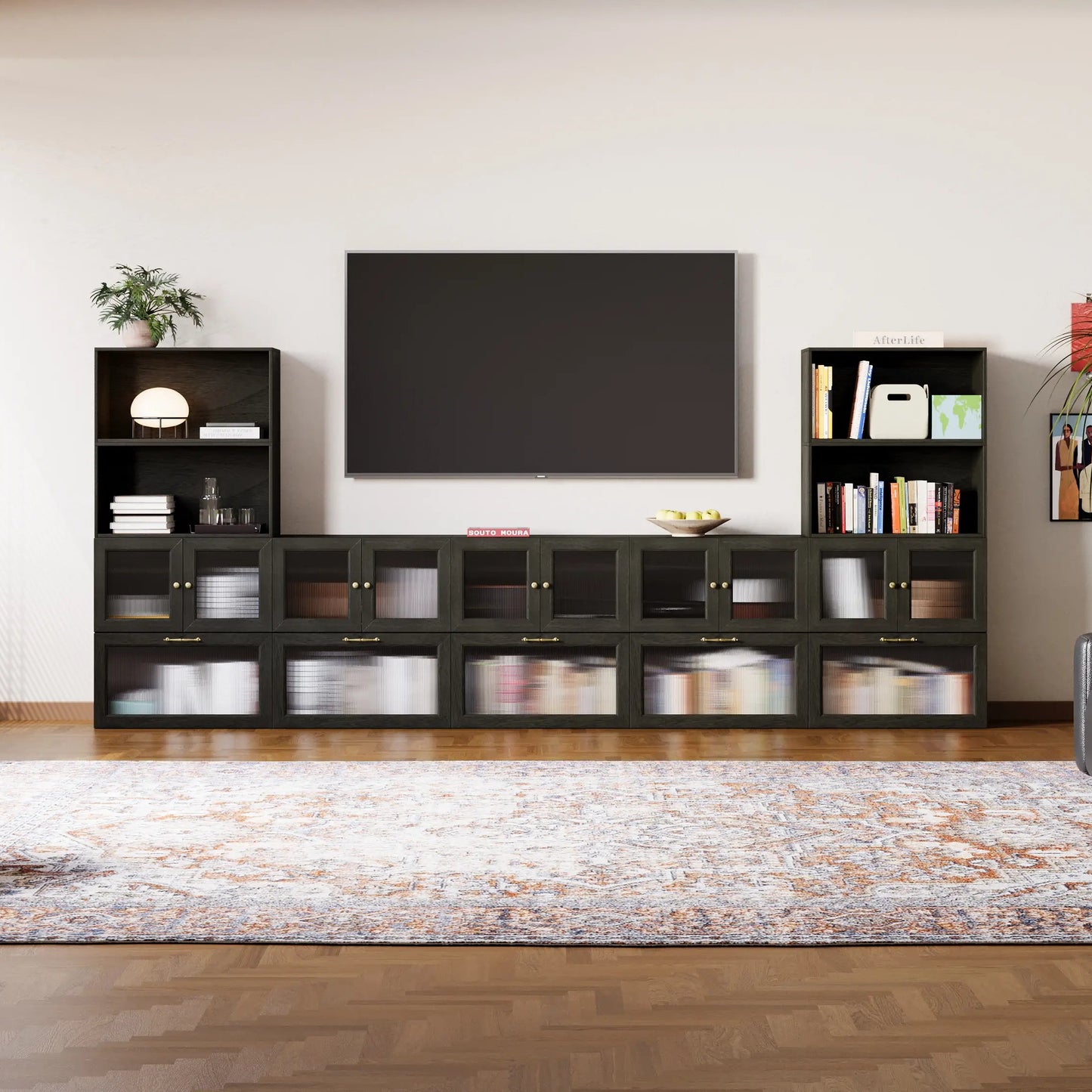 14 - Cube U - Shaped TV & Media Console | 147.65"L x 15.66"W x 67.72"H - Cozy Nest