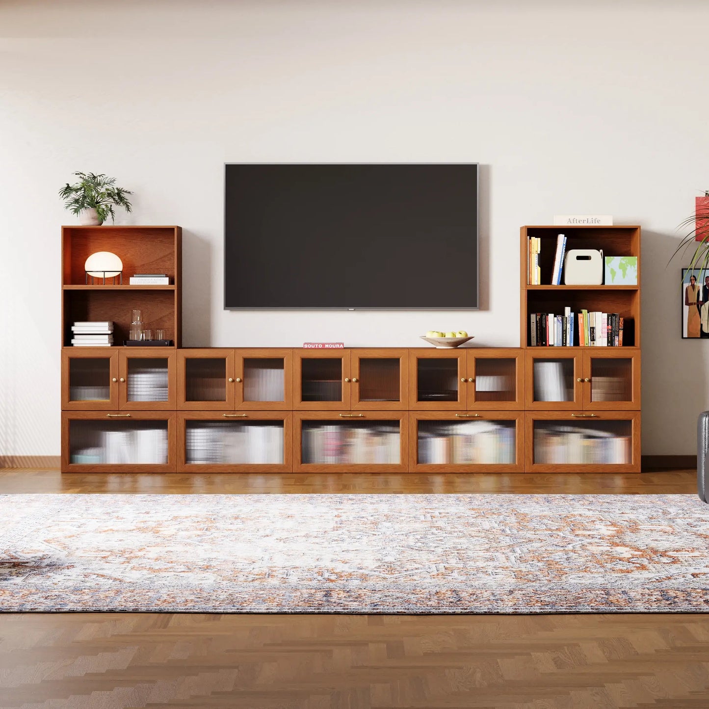 14 - Cube U - Shaped TV & Media Console | 147.65"L x 15.66"W x 67.72"H - Cozy Nest