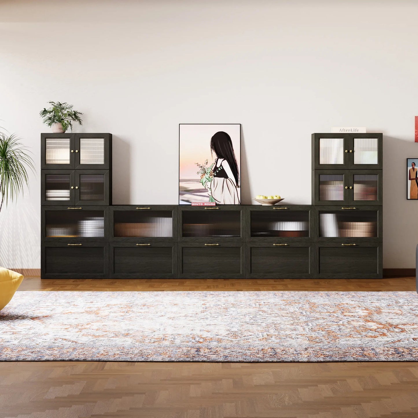 14 - Cube U - Shaped TV & Media Console | 147.65"L x 15.66"W x 63"H - Cozy Nest