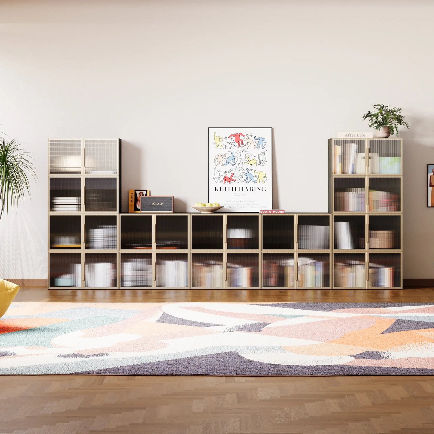 14 - Cube U - Shaped TV & Media Console | 147.65"L x 15.66"W x 63"H - Cozy Nest