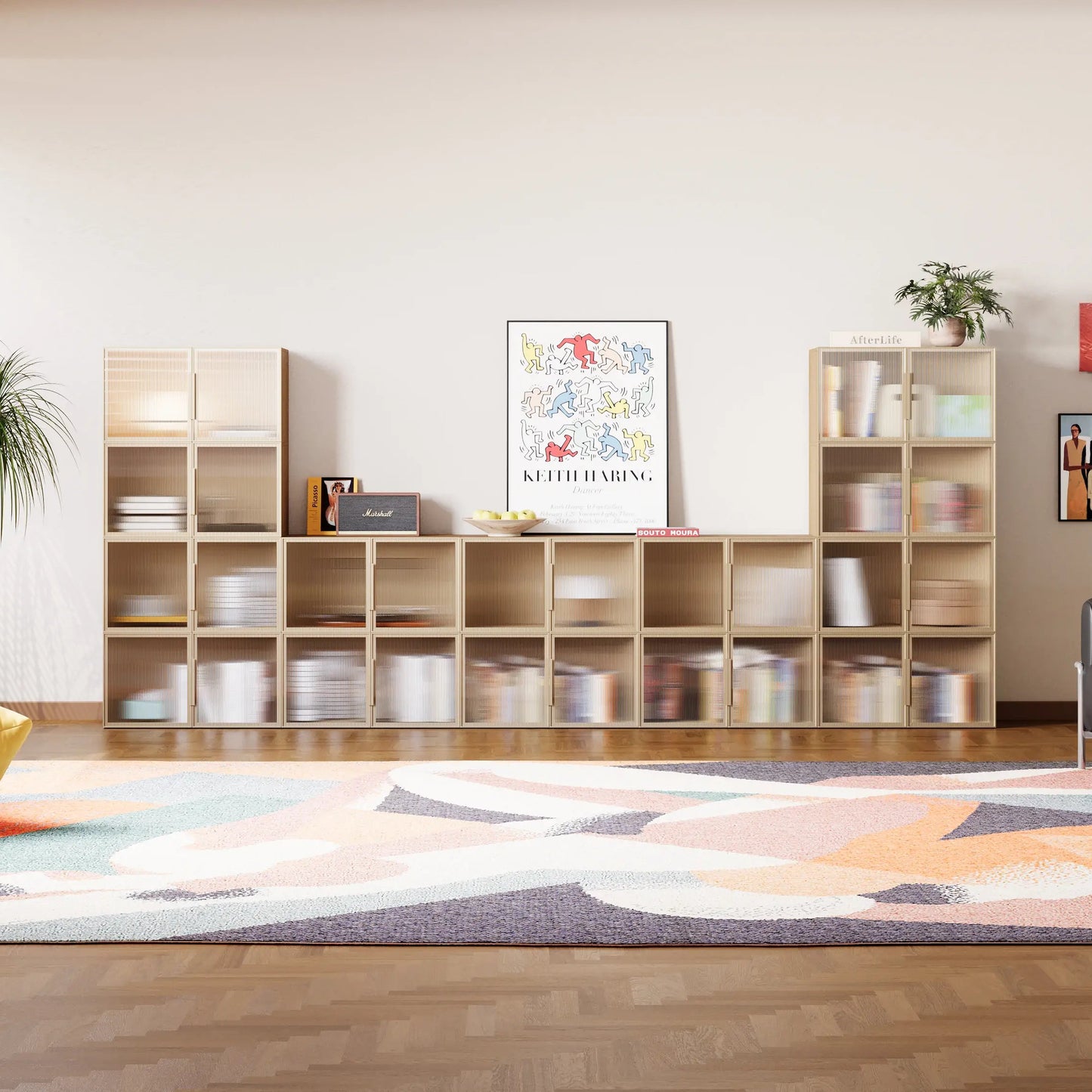 14 - Cube U - Shaped TV & Media Console | 147.65"L x 15.66"W x 63"H - Cozy Nest