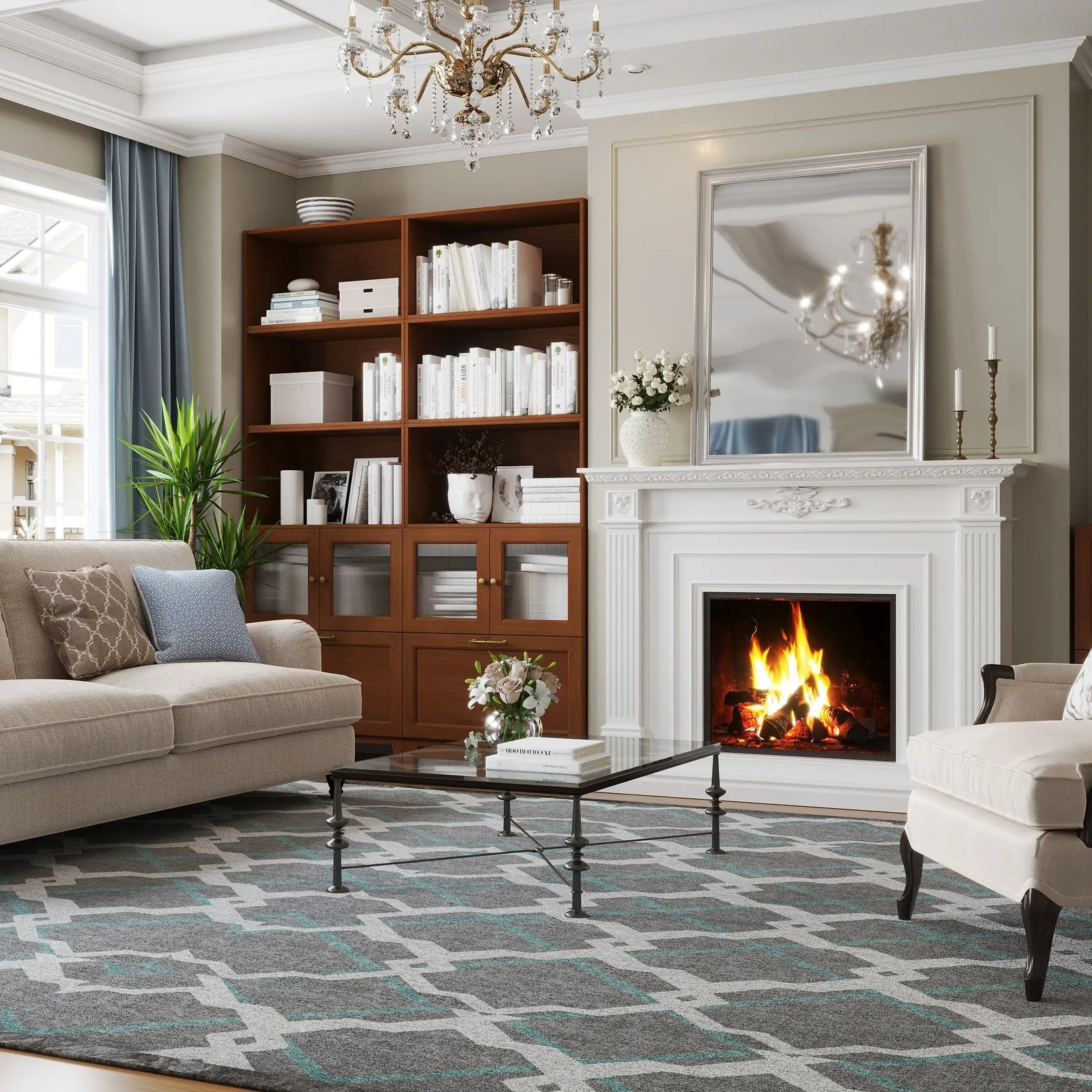 10-Cube Double-Column Bookshelf With Legs | 59.06 "L x 15.67"W x 83.47"H