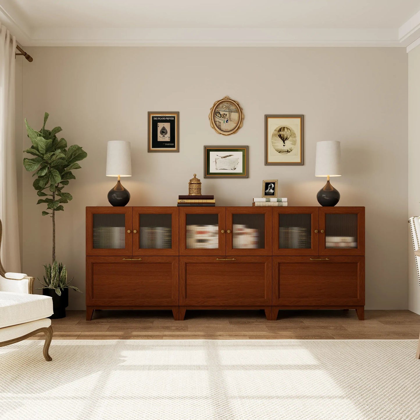 6 - Cube Sideboard with Legs | 88.59"L x 15.66"W x 51.97"H - Cozy Nest