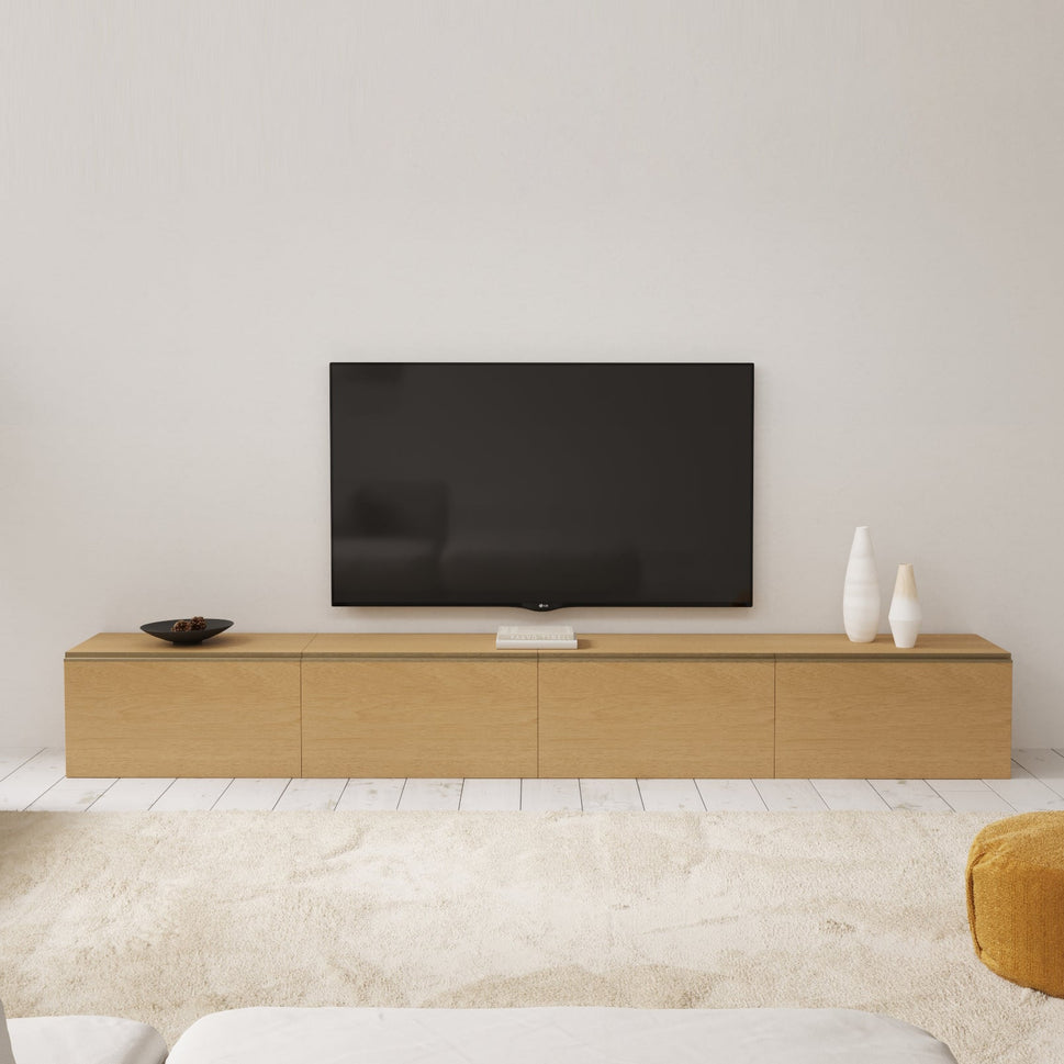 4 Cube Wide Media Console | 118.12"L x 15.66"W x 15.75"HCombination 4