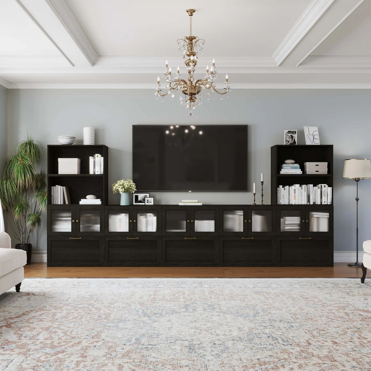 14 - Cube U - Shaped TV & Media Console | 147.65"L x 15.67"W x 67.72"H - Cozy Nest