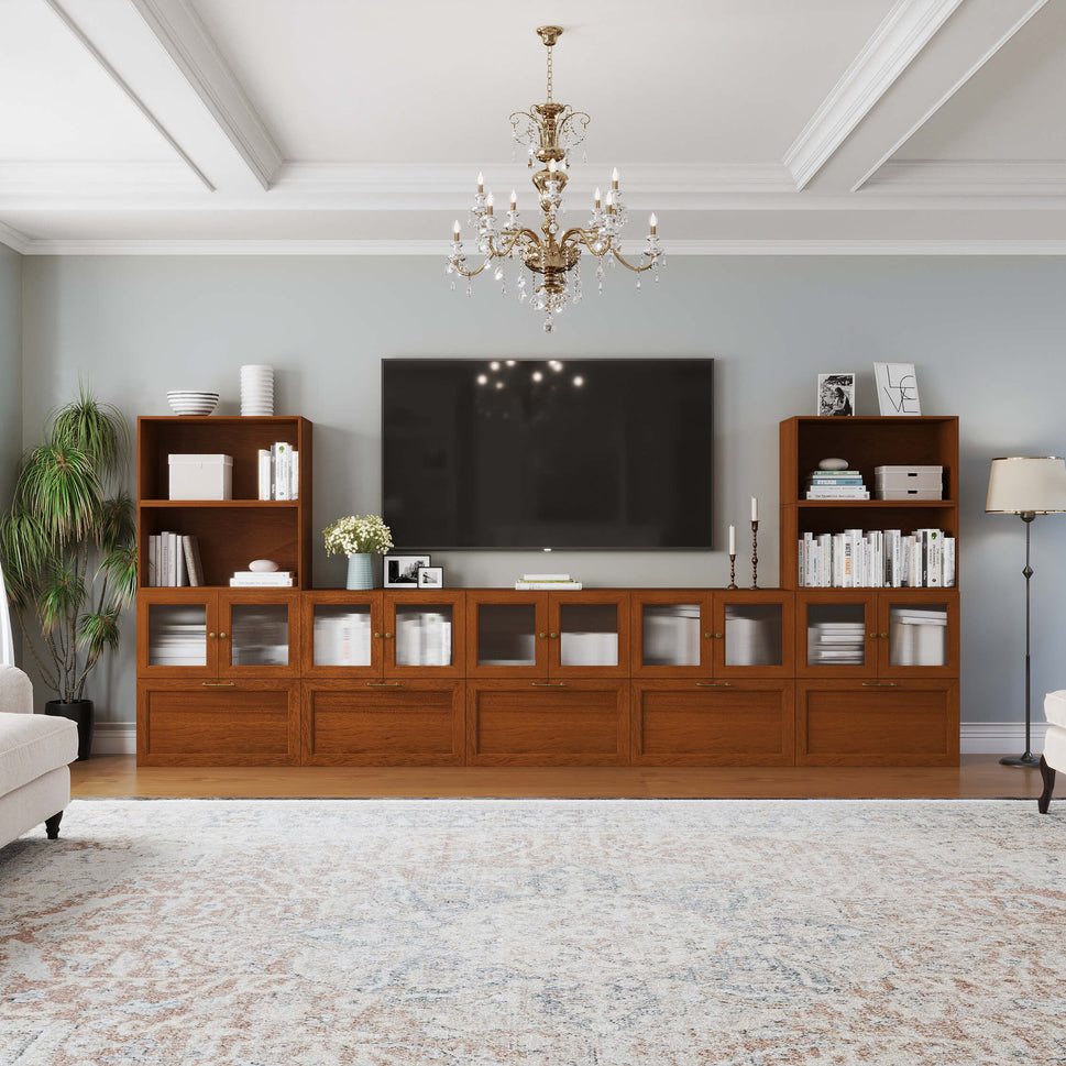 14-Cube U-Shaped TV & Media Console | 147.65"L x 15.66"W x 67.72"H