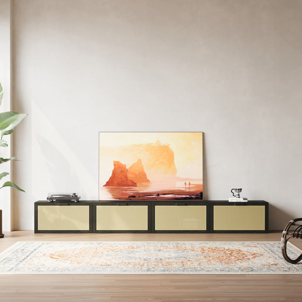 4 Cube Wide Media Console | 118.12"L x 15.66"W x 15.75"HCombination 3