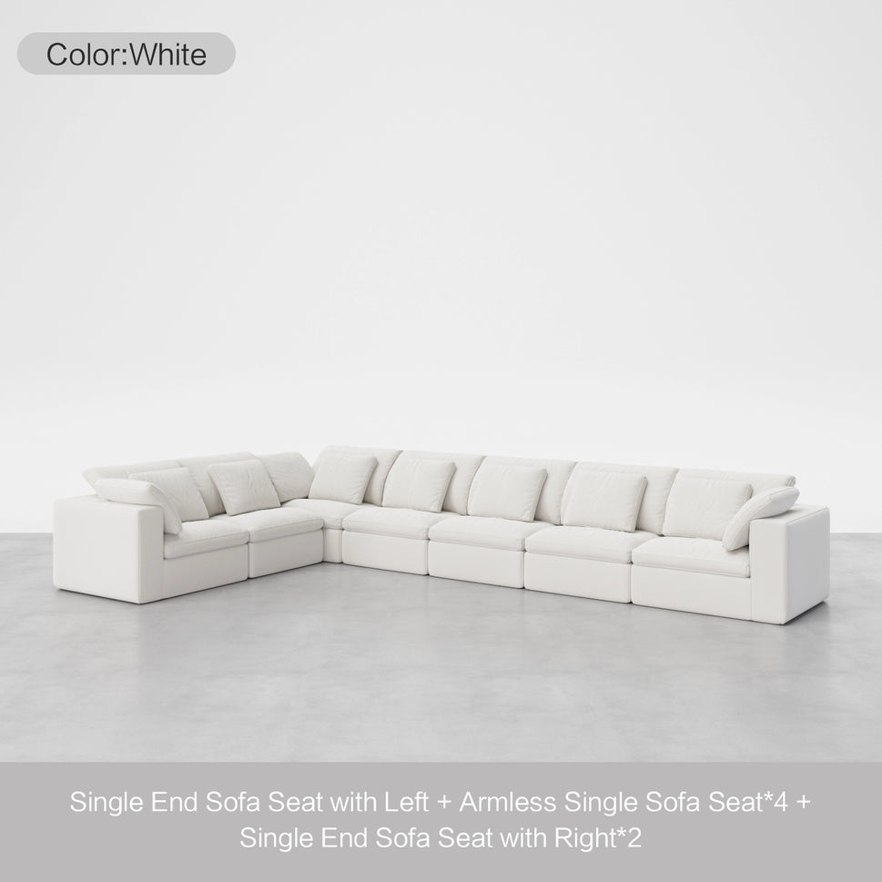 7-Seater Sofa Extended L-Shaperight-arm sofa + armless sofa + Left-arm sofa