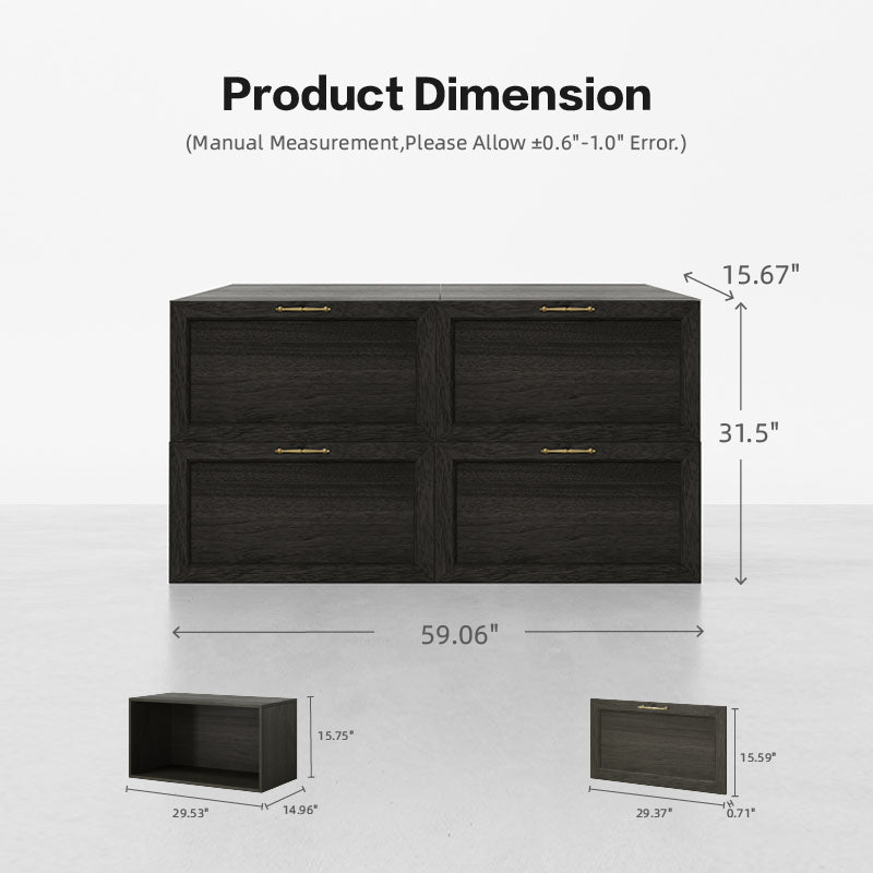 4 - Cube 2×2 Sideboard | 59.06"L x 15.67"W x 31.5"H - Cozy Nest