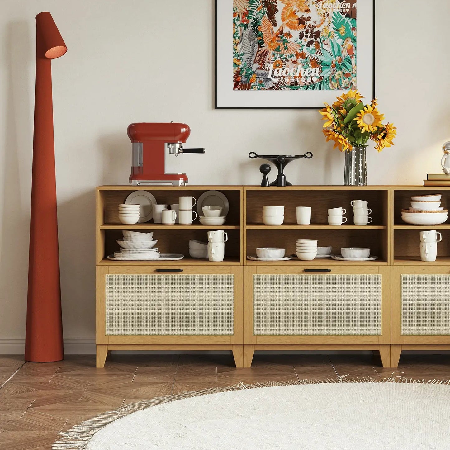 6 - Cube 2×3 Sideboard with Legs | 88.59"L x 15.67"W x 36.22"H - Cozy Nest