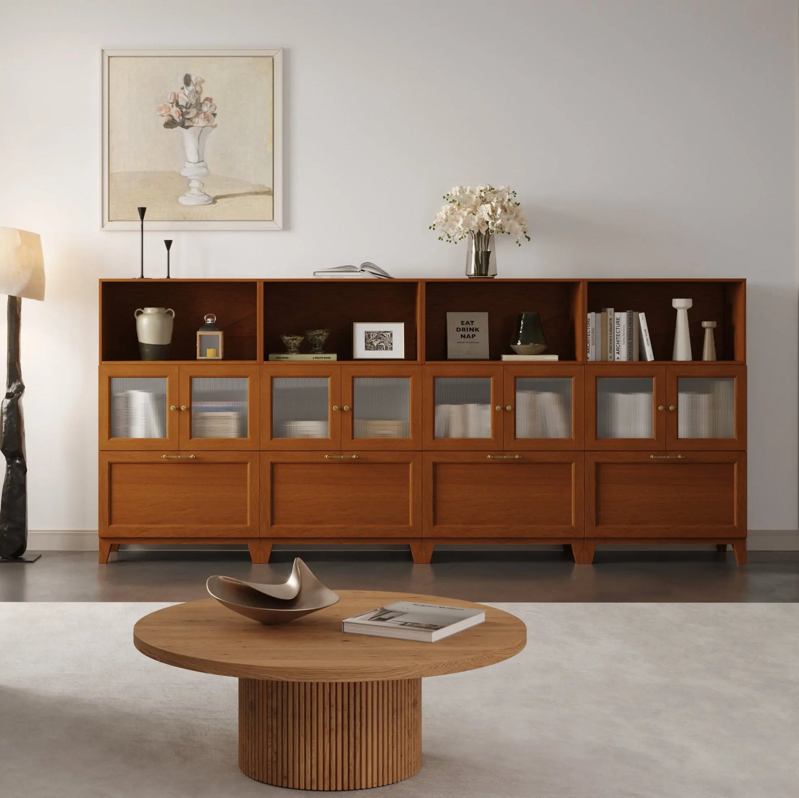 12-Cube 4×3 Sideboard with Legs | 118.12"L x 15.67"W x 51.97"H