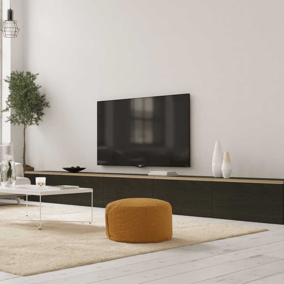 Modern 5-Cube Wide Media Console | 147.65"L x 15.66"W x 15.75"H