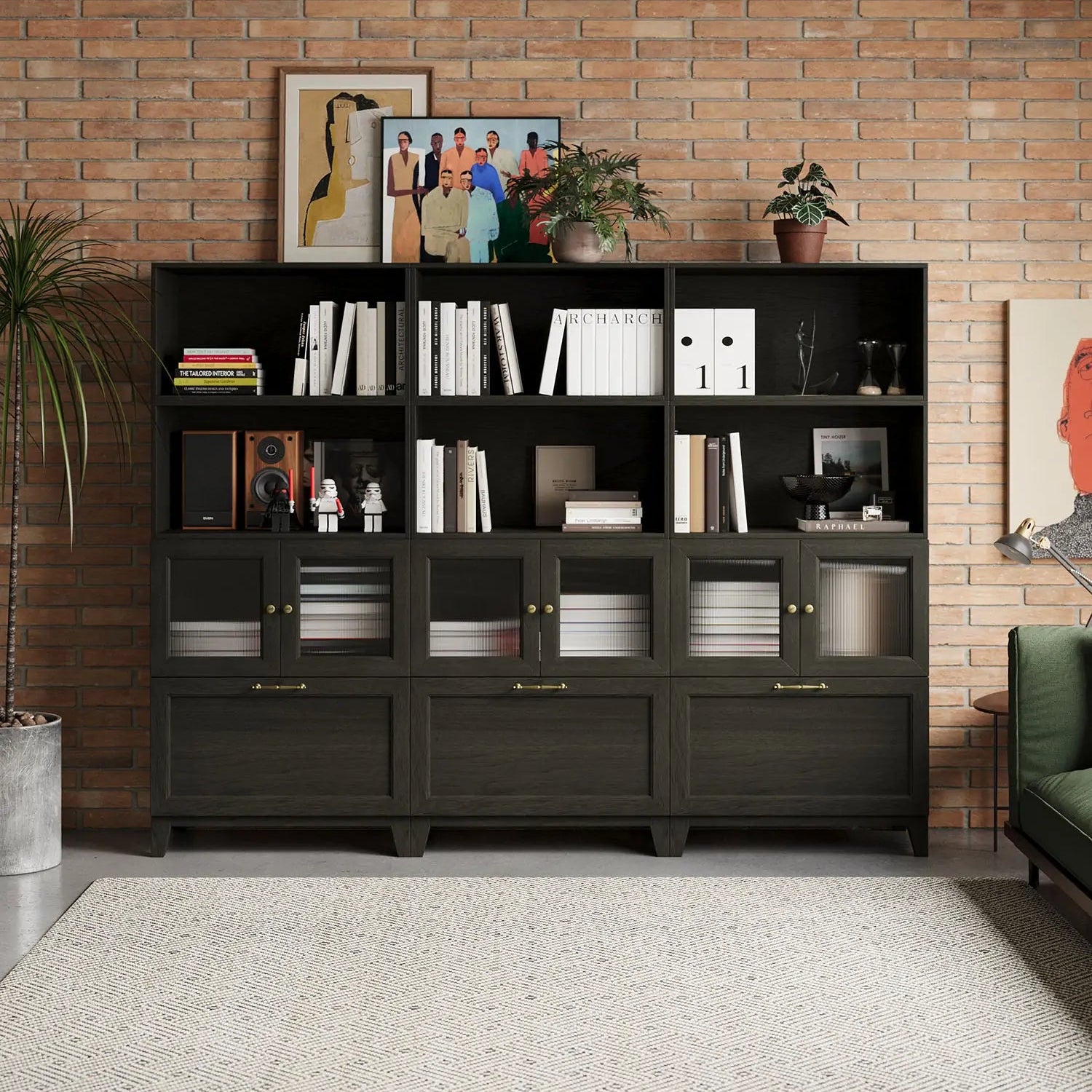 12-Cube 3×4 Bookshelf With Legs | 88.59"L x 15.67"W x 67.72"H