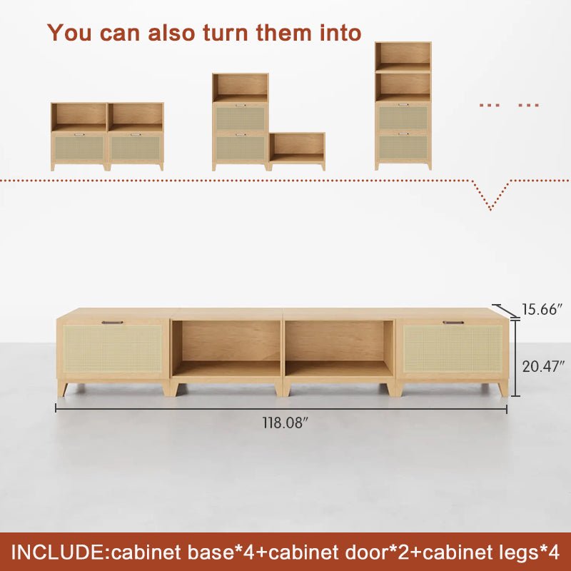 Multiple Styles 4-Cube Wide TV ConsoleCombination 5