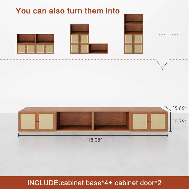 Multiple Styles 4-Cube Wide TV ConsoleCombination 2