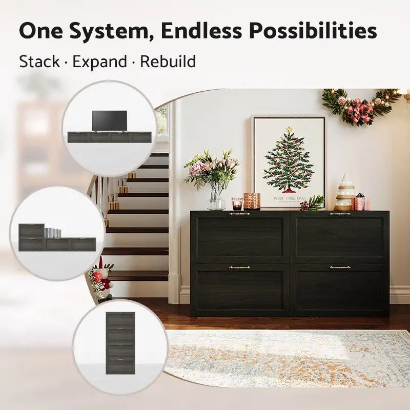 4-Cube 2×2 Sideboard | 59.06"L x 15.67"W x 31.5"H