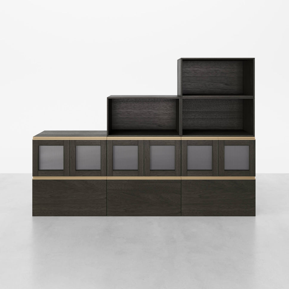 9-Cube Modern Ladder-Style Display Cabinet | 88.58"L 59.84"H