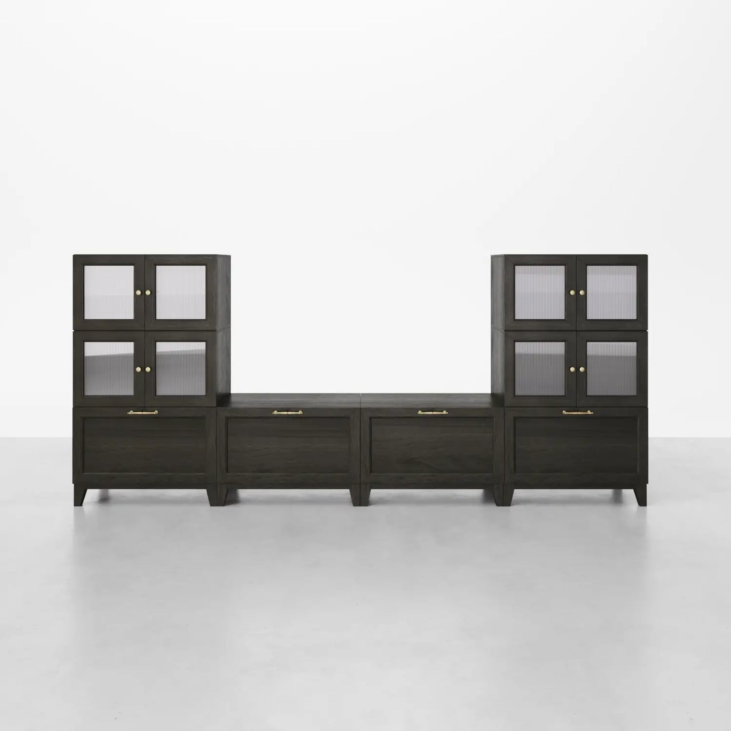 Classic Black 8 Cube Corner - Fit U - Shaped Console | 118.11"L 44.88"H - Cozy Nest