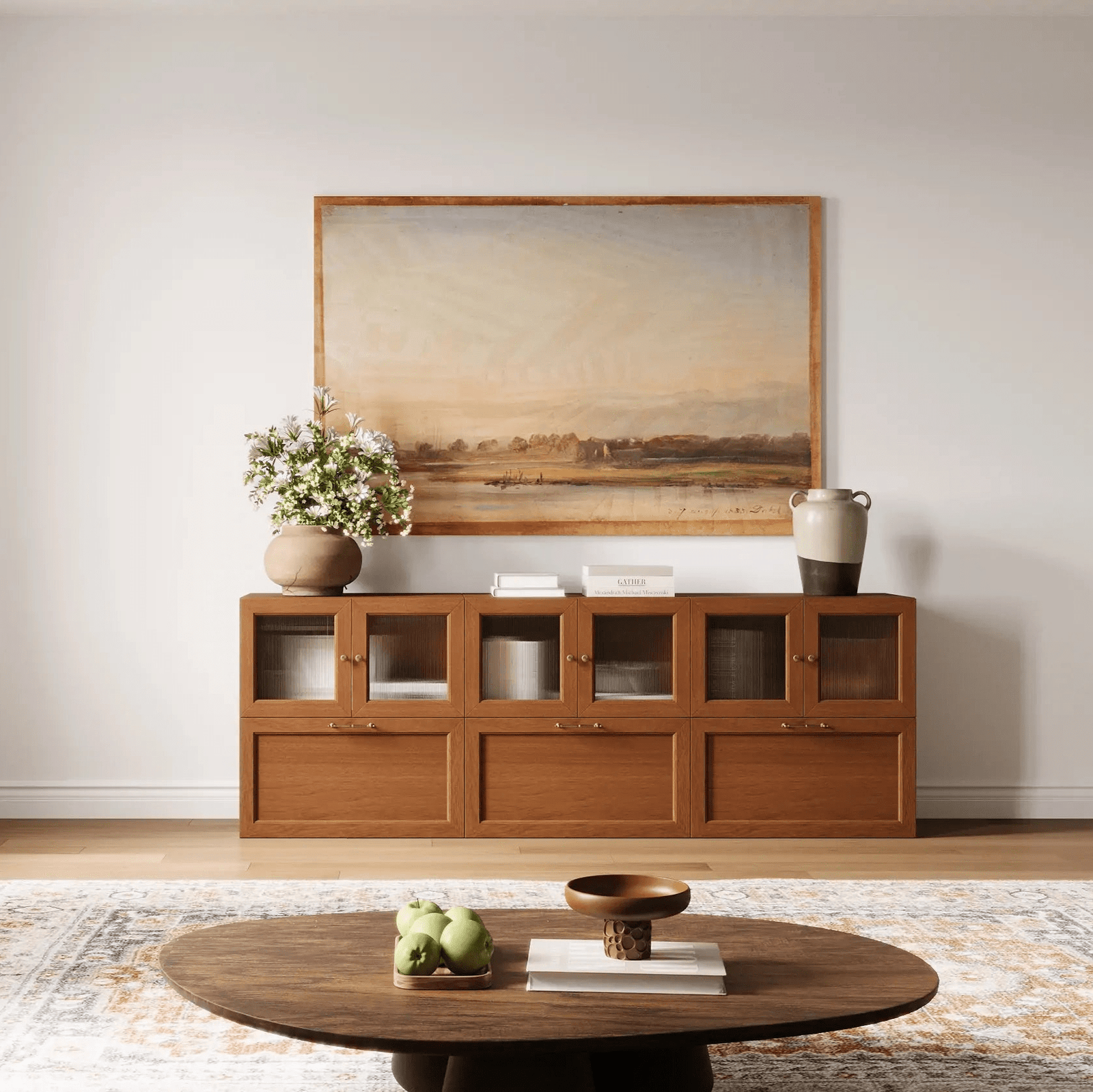 6-Cube Double-Row sideboard | 88.59"L x 15.67"W x 31.5"H