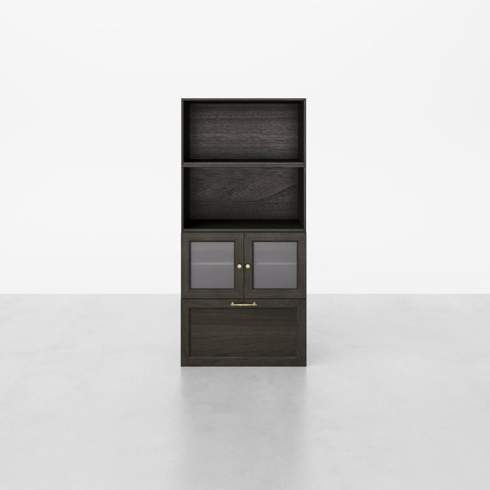 4-Cube Classic Black Footless Hallway Storage | 29.53"L*59.84"H