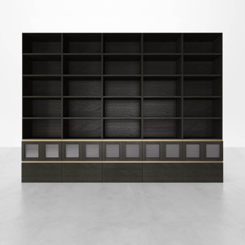 35-Cube Modern Tower Library Bookshelf | 147.64"L*104.33"H