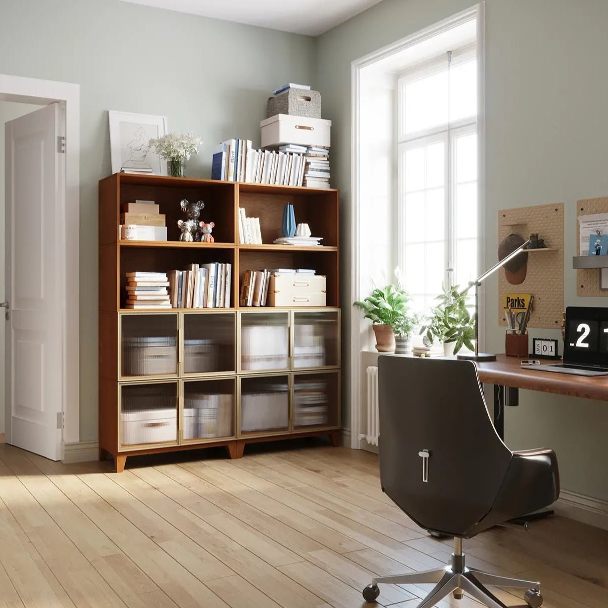 8 Cube Tower Library Bookshelf | 59.06"L x 15.66"W x 67.72"H - Cozy Nest