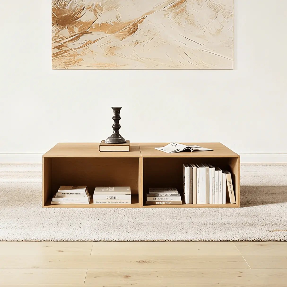 Natural 4-Cube Low Sideboard | 59.06"L x 14.96"W x 31.5"H
