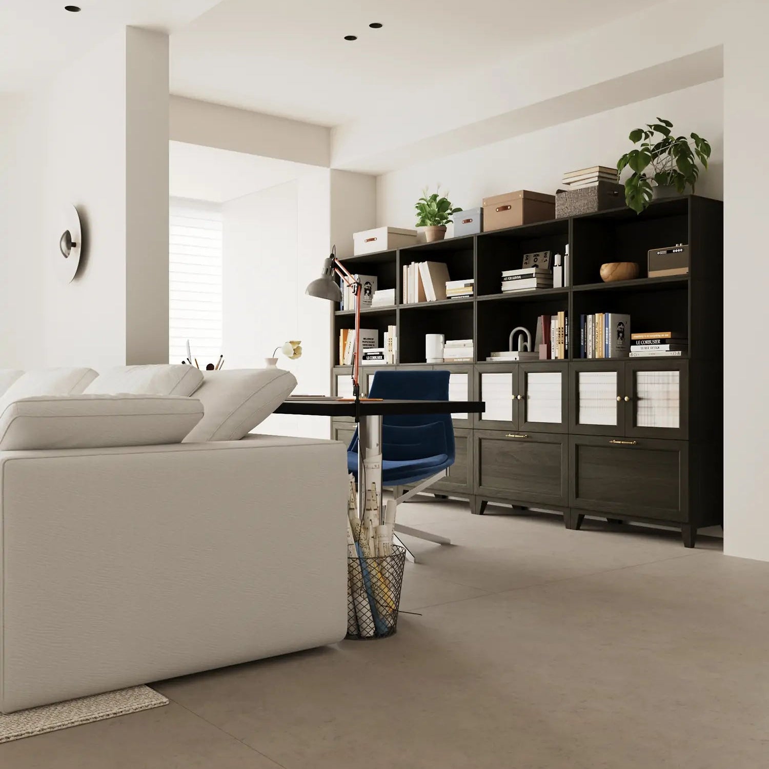 16-Cube 4×4 Bookshelf With Legs | 118.12"L x 15.67"W x 67.72"H