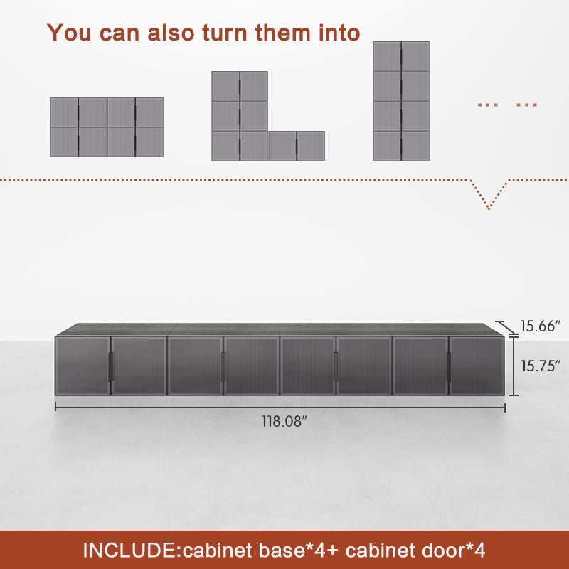 Multiple Styles 4-Cube Wide TV ConsoleCombination 12
