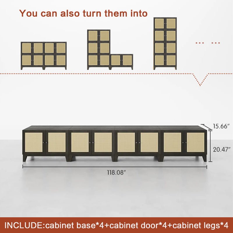 Multiple Styles 4-Cube Wide TV ConsoleCombination 4