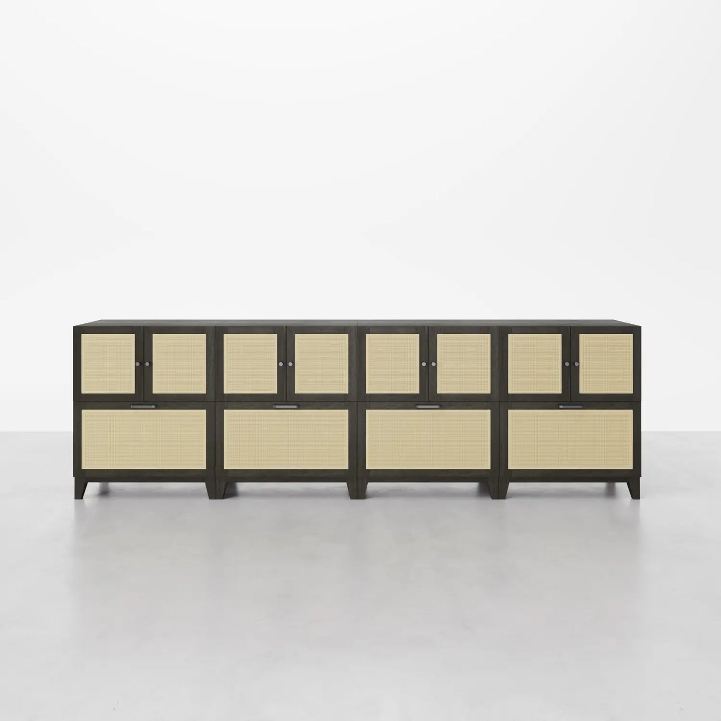 Nordic Black 8 - Cube Double - Row Media Console | 118.11"L 29.92"H - Cozy Nest