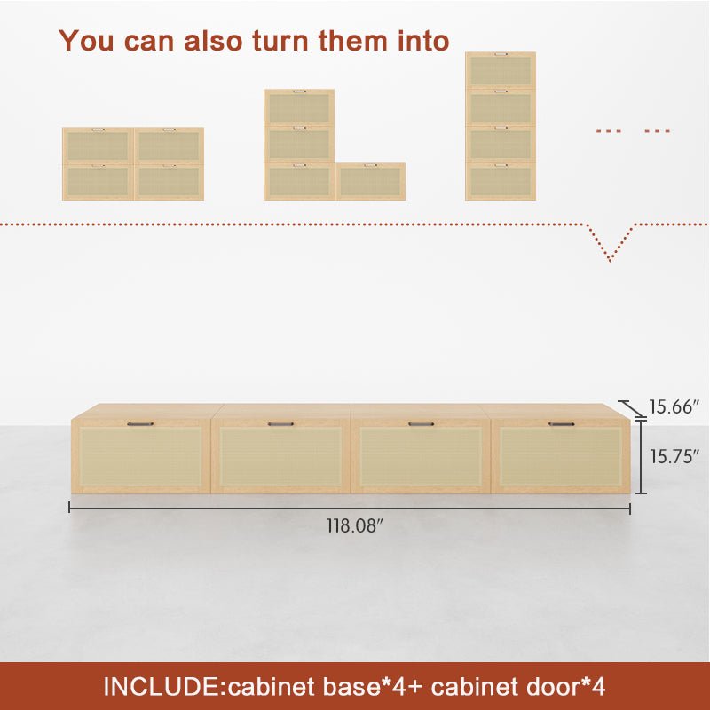 Multiple Styles 4-Cube Wide TV ConsoleCombination 3