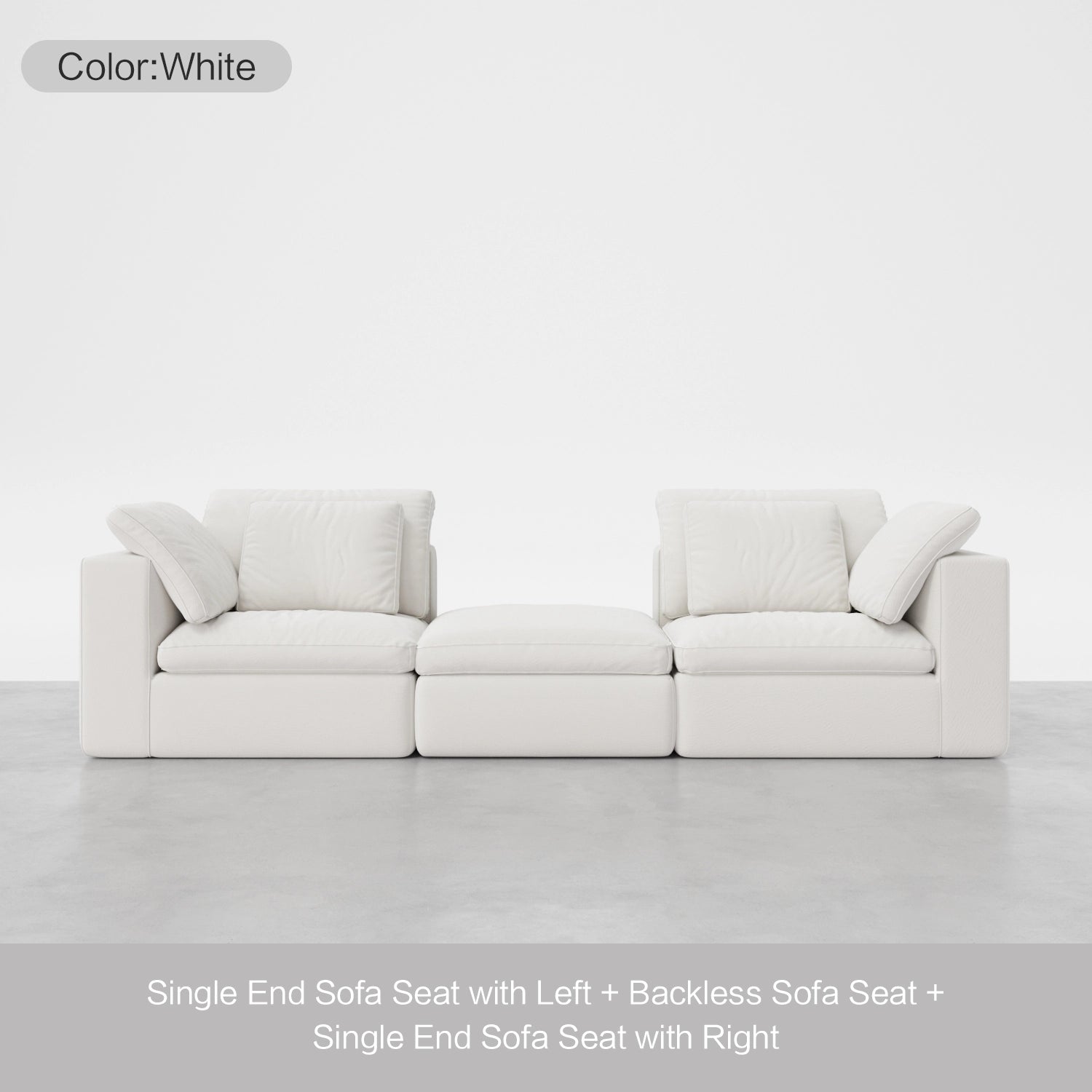 3-Seater Sofa with Backless Center