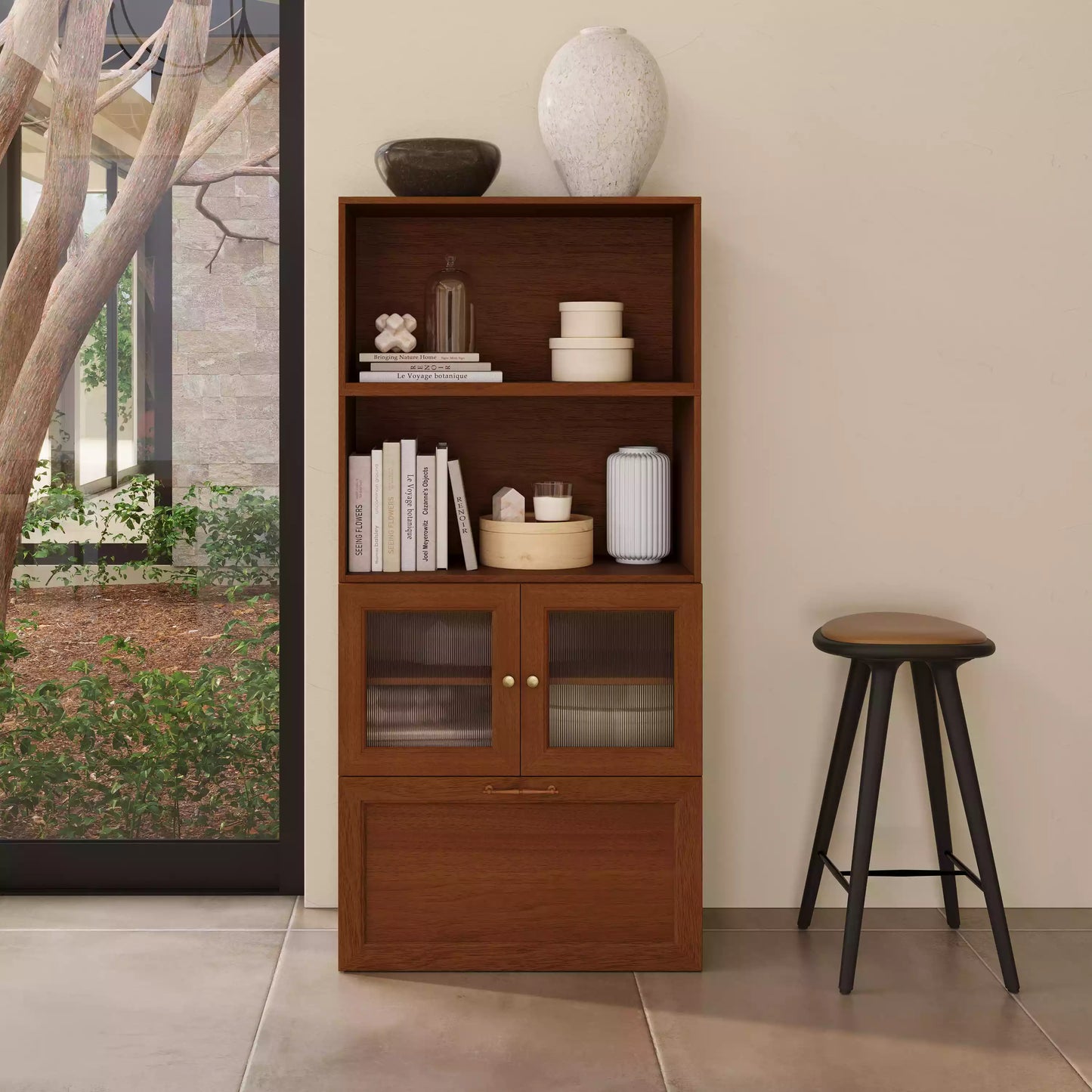 Wood Sideboard 29.53"L 59.84"H | Walnut - Cozy Nest