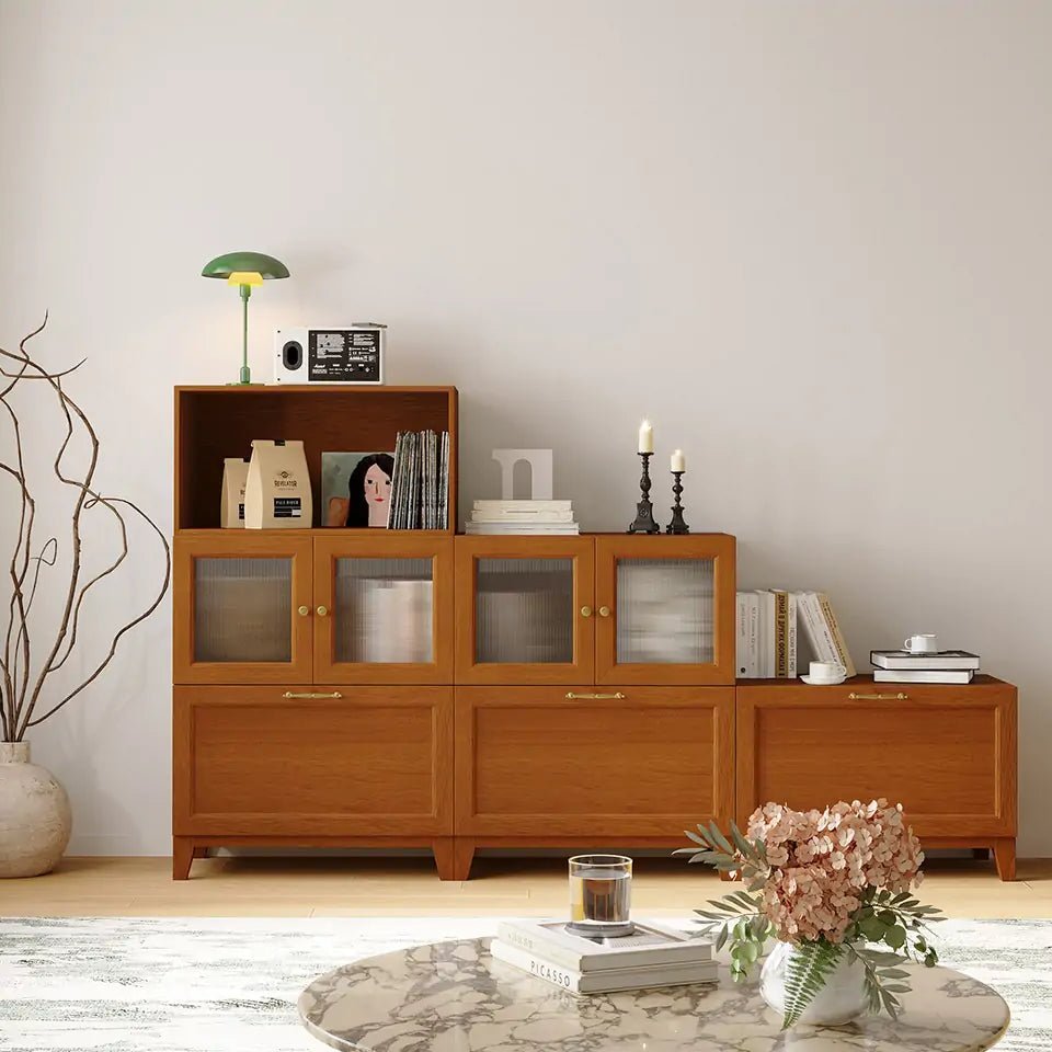 6-Cube Stair-Step Bookshelf/Side Cabinet | 59.06"L x 15.66"W x 51.97"H
