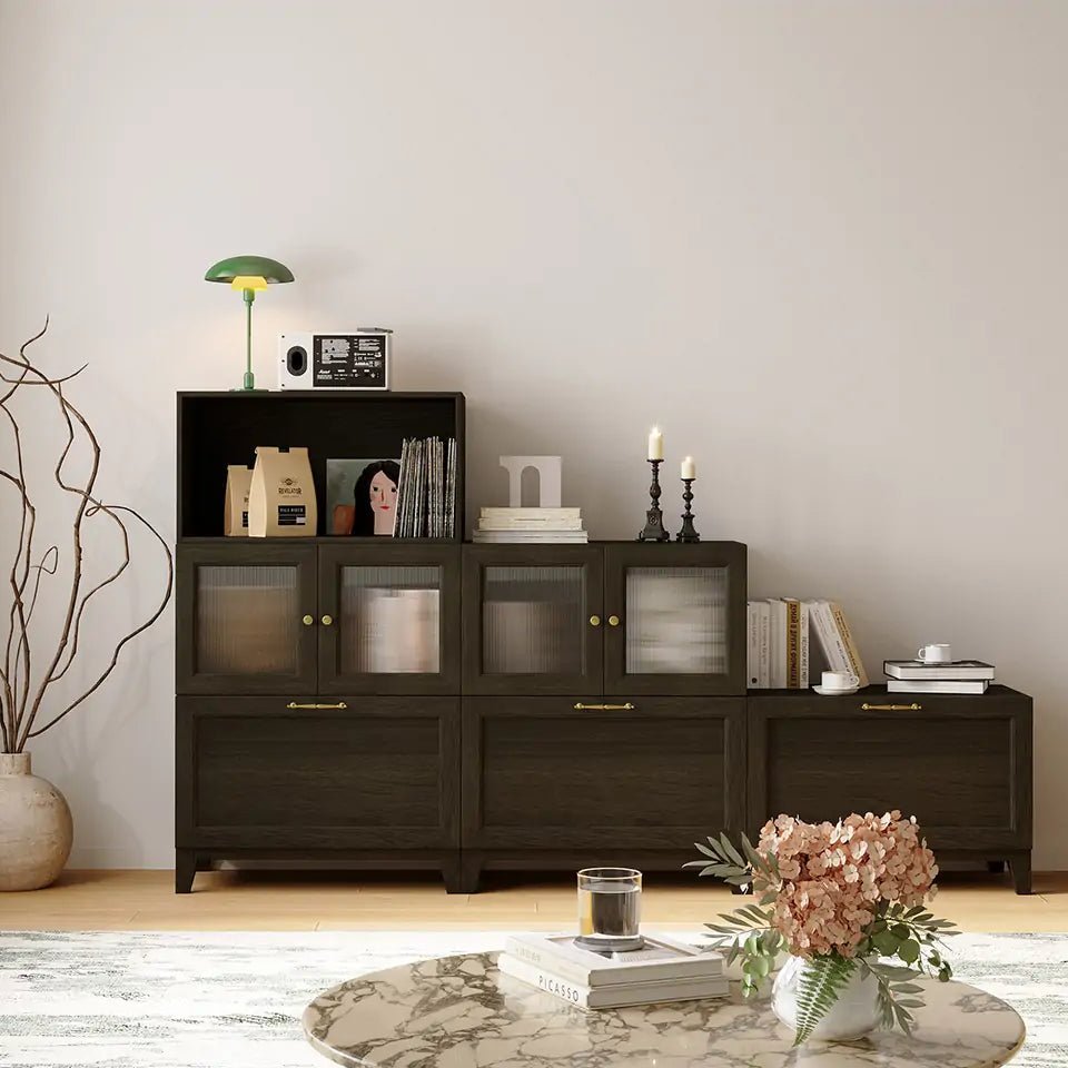 6-Cube Stair-Step Bookshelf/Side Cabinet | 59.06"L x 15.66"W x 51.97"HCombination 2