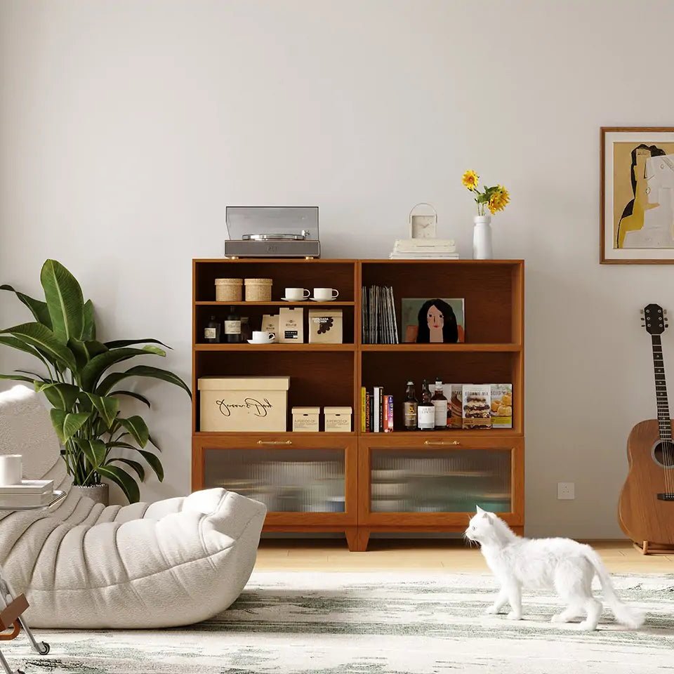 Black 6 Cube Tower Library Bookshelf | 59.06"L x 15.66"W x 51.97"H - Cozy Nest