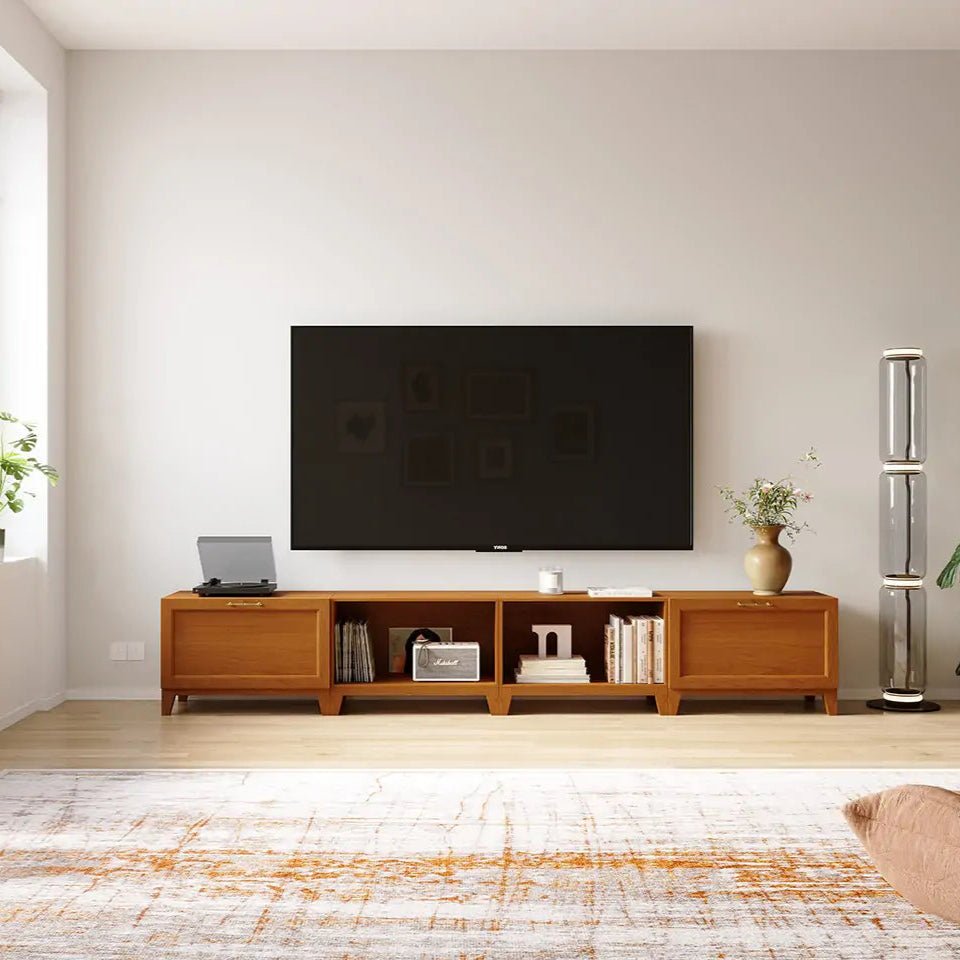 4 - Cube Wide TV Console / Media Cabinet | 118.12"L x 15.66"W x 20.47"H - Cozy Nest