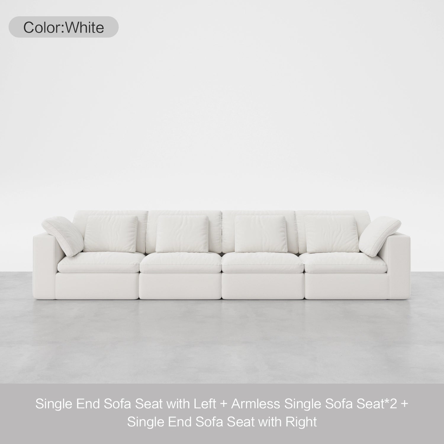 4-Seater Sofa with Full Backrests