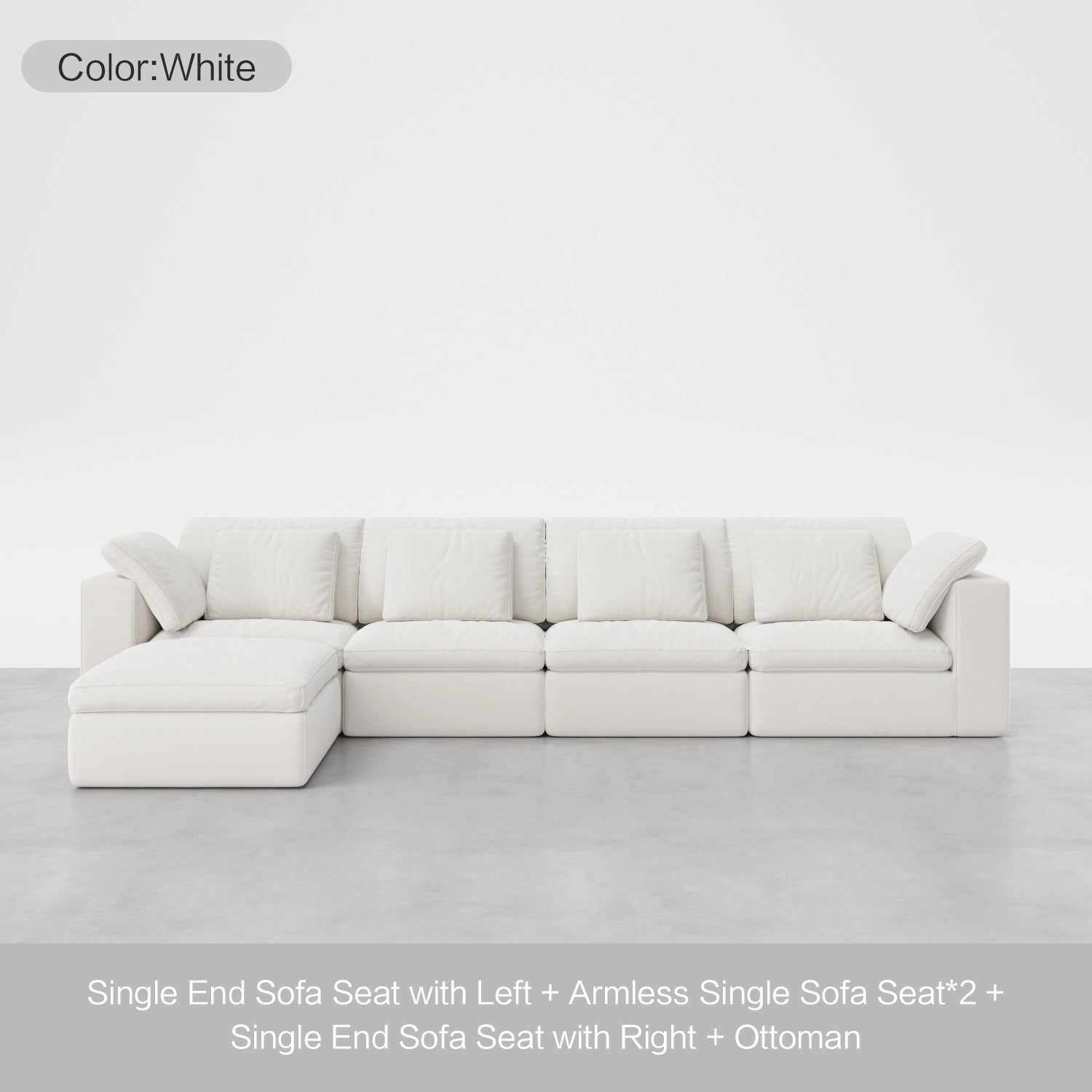 5-Seater Sofa with Ottoman Extension