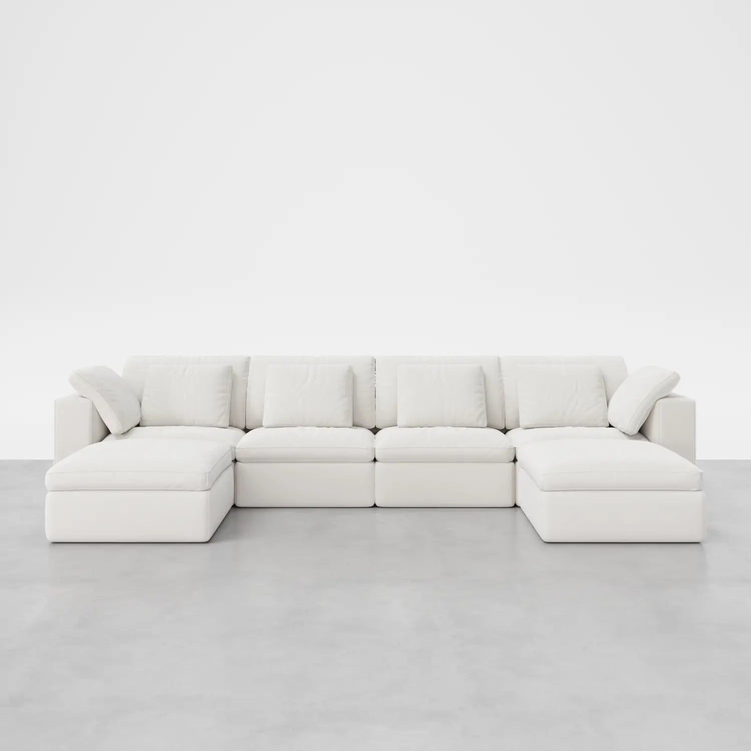 6-Seater Sofa with Double Ottomans