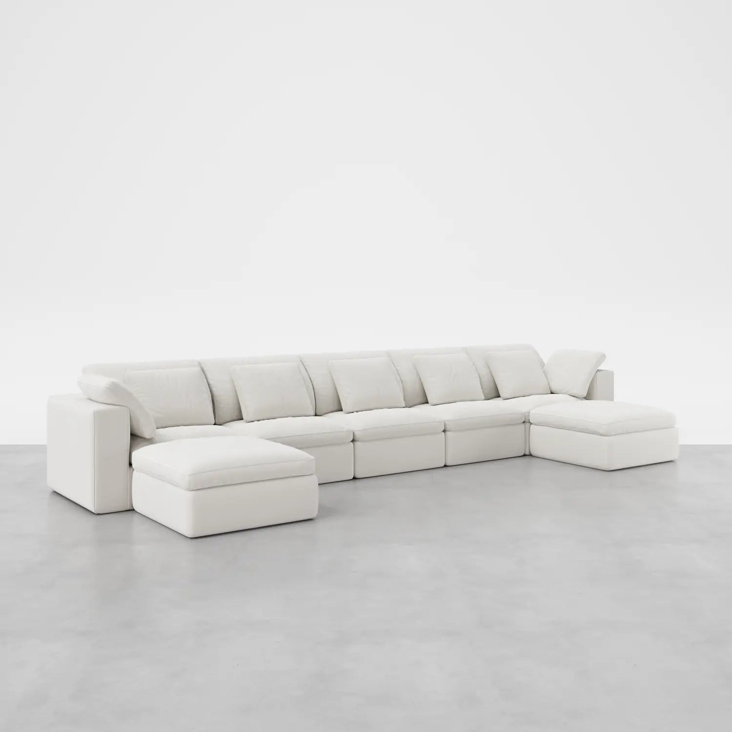 7-Seater Sofa with Double Ottomans