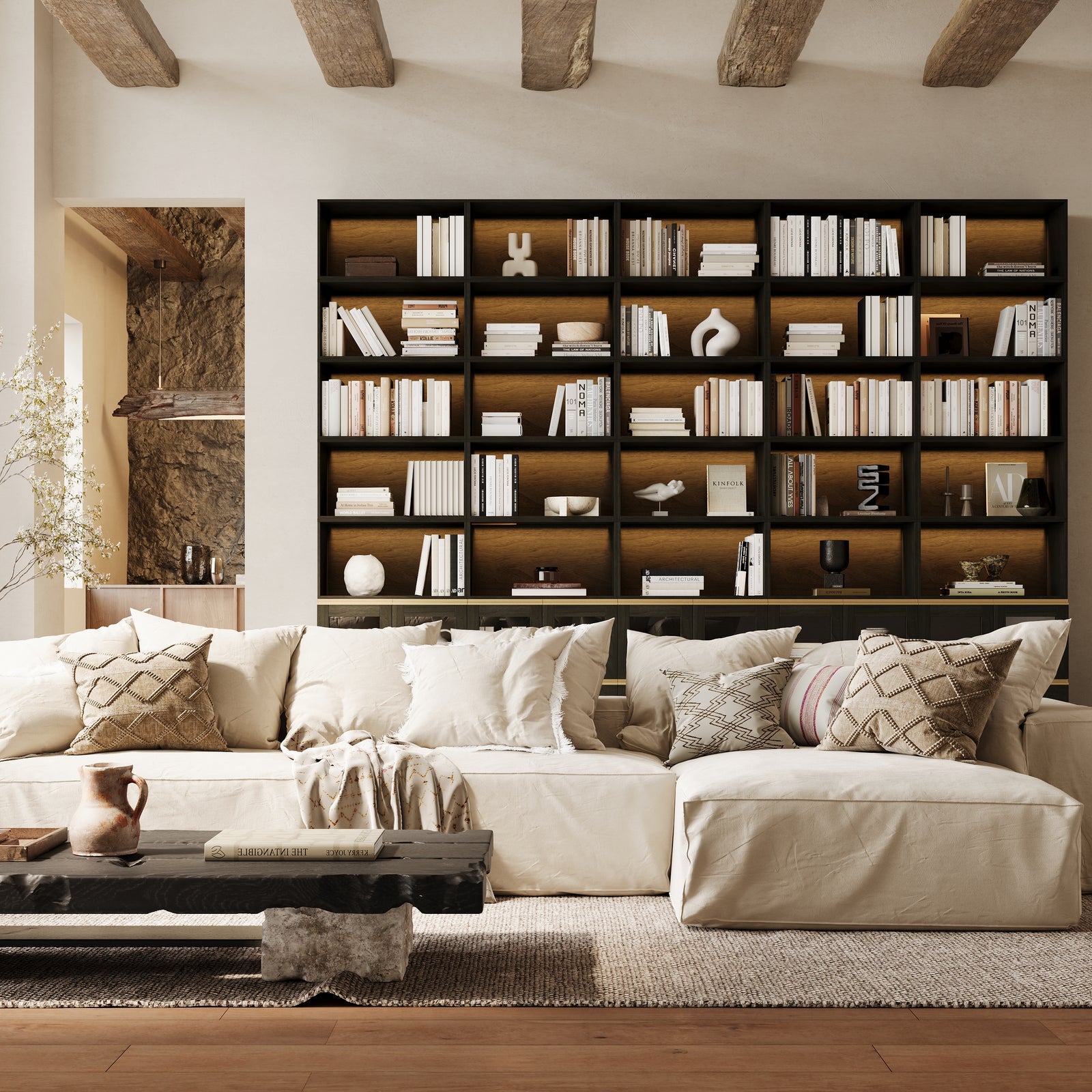 35-Cube 5×7 Bookshelf | 147.65"L x 15.67"W x 110.25"H