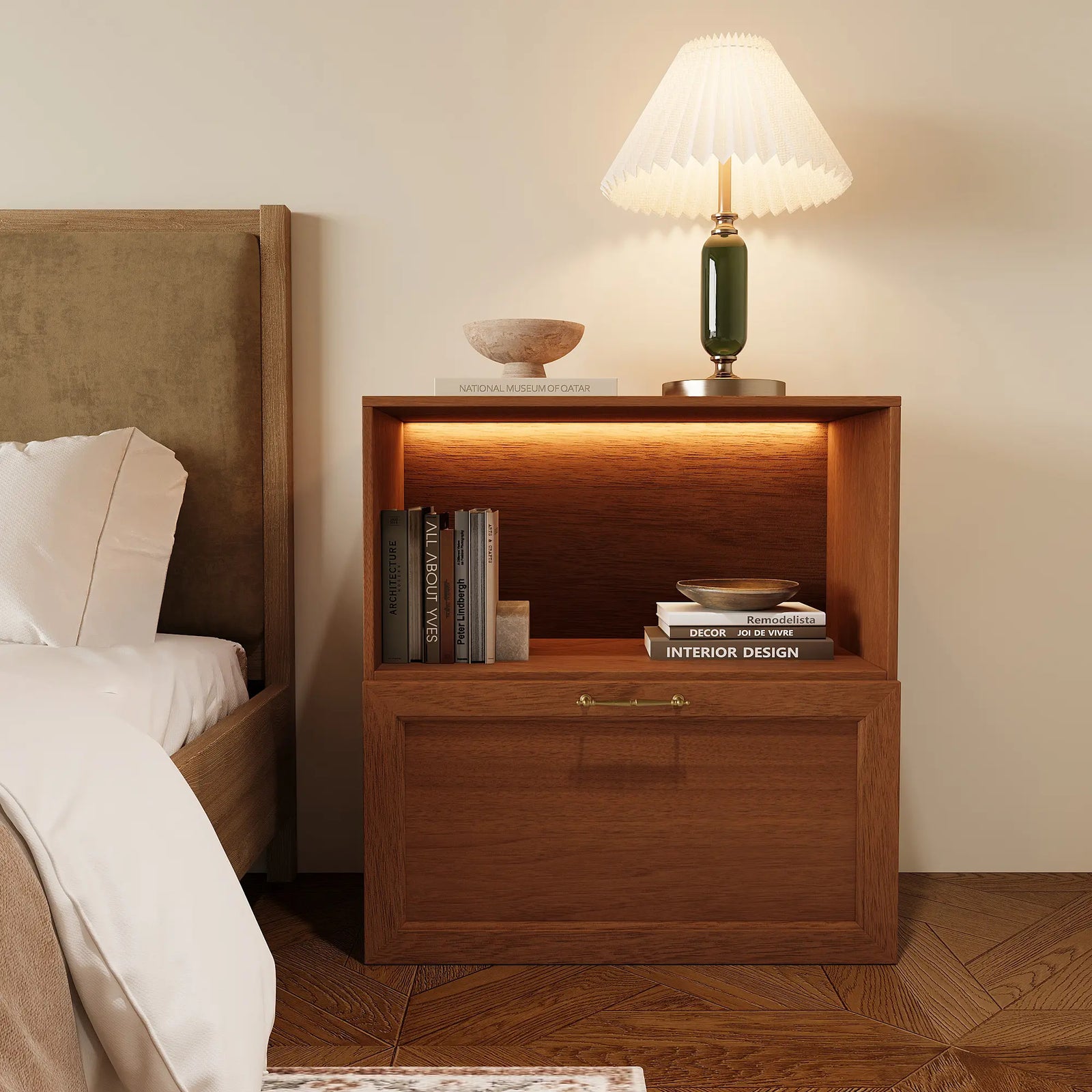 Classic Walnut Side-by-Side Nightstands | | 29.53 "L x 15.67"W x 31.5"H